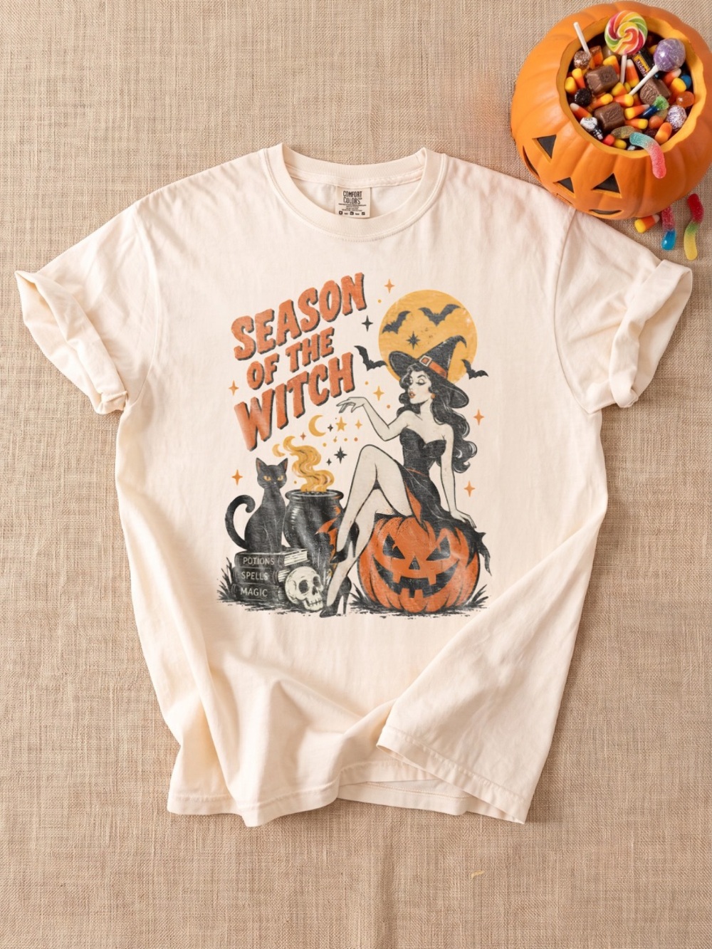 Season of the Witch Women's Graphic Tee - Cream